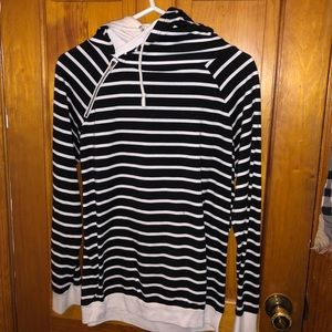 Black and white quarter zip